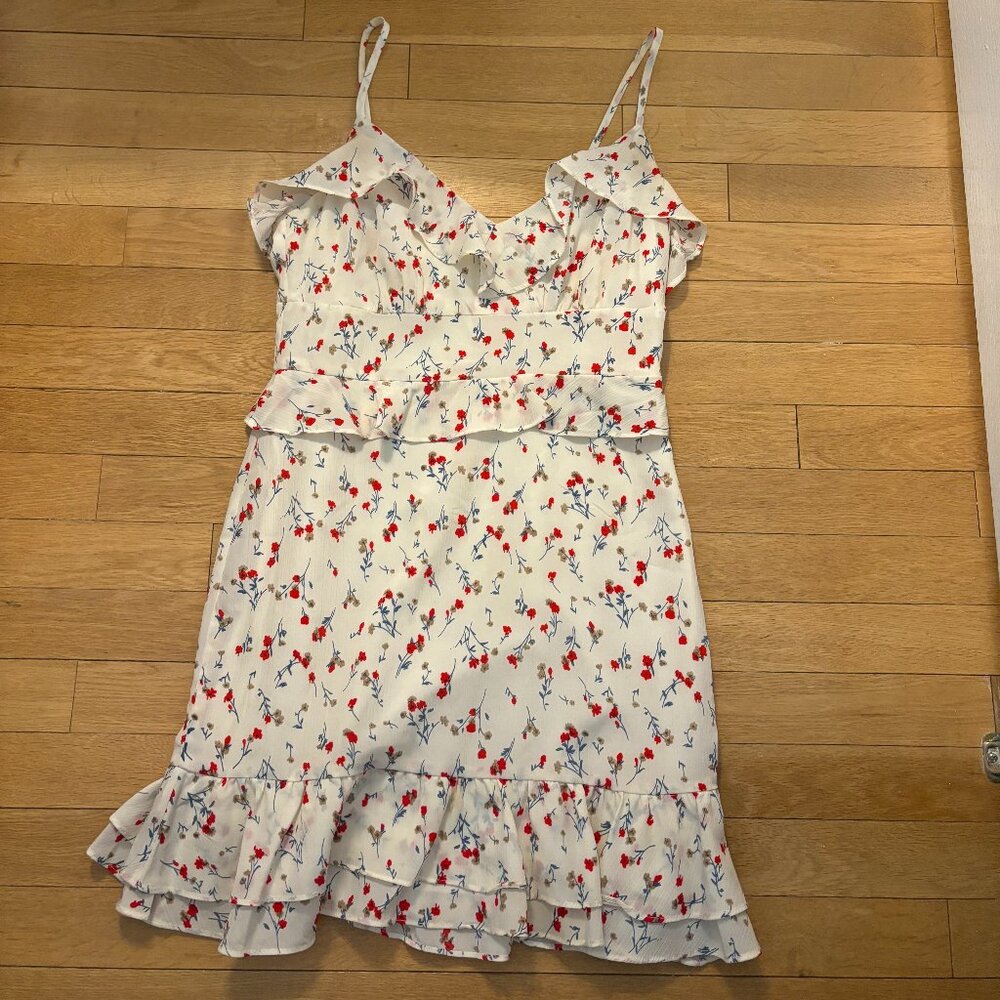 Sweet  Pot Floral Sundress with Ruffle